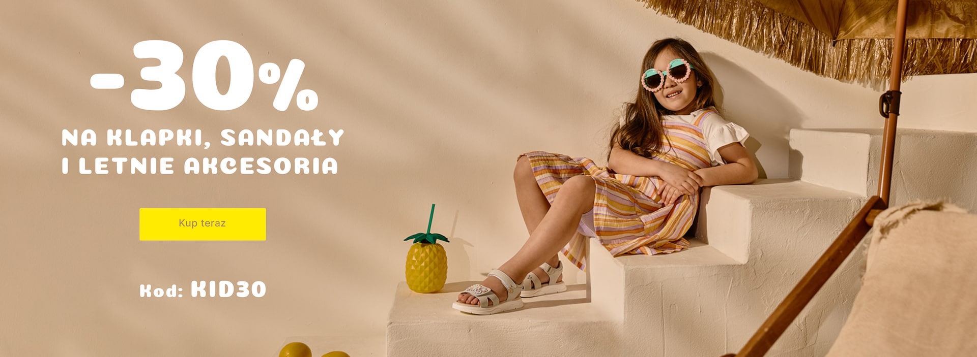 30% na klapki, sandały i letnie akcesoria z kodem KID30