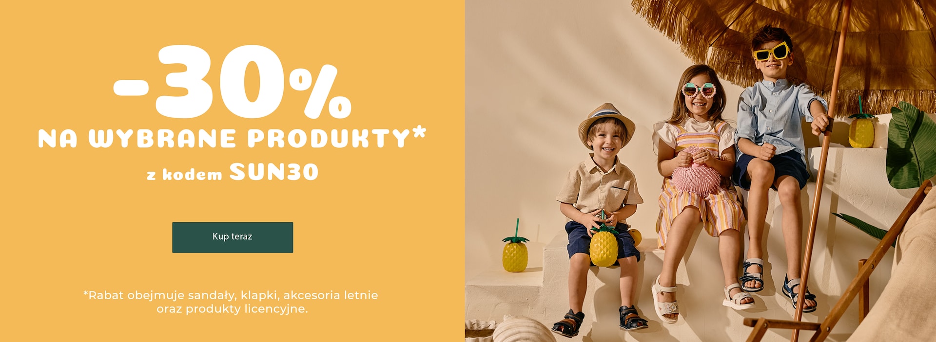 30% na klapki, sandały, licencje i letnie akcesoria z kodem SUN30