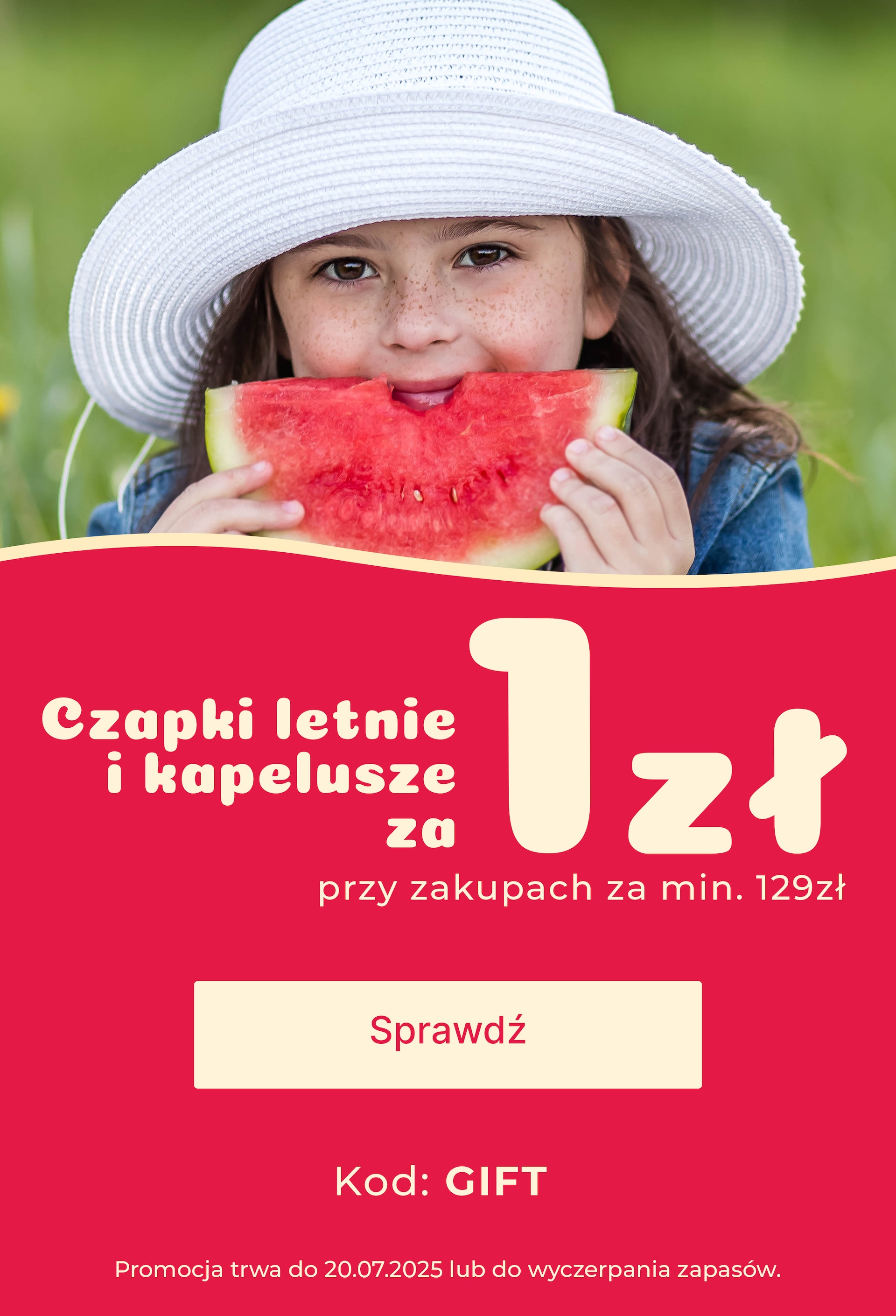 Czapki letnie i kapelusze za 1 zł przy zakupach za min. 129 zł z kodem GIFT