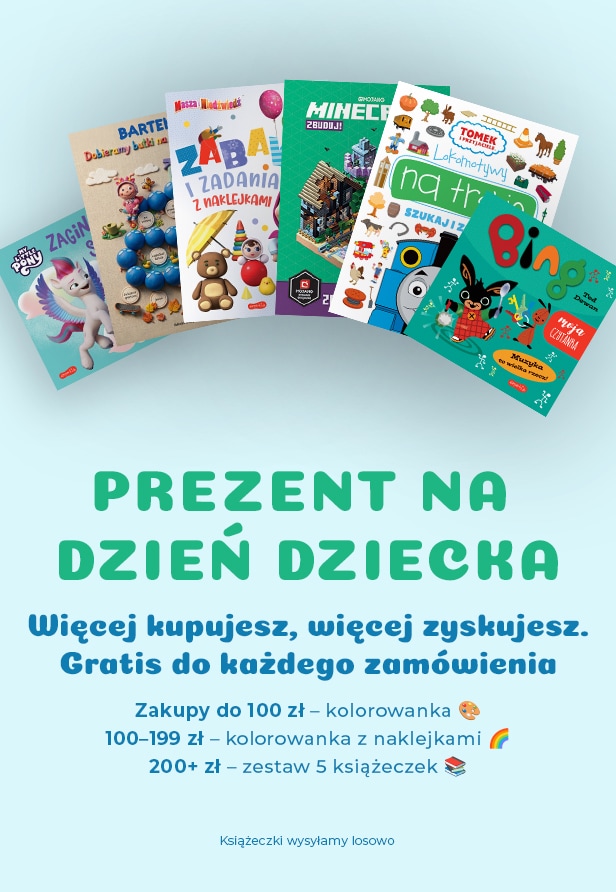 Z okazji dnia dziecka dodajemy różne książeczki i kolorowanki do każdego zamówienia.