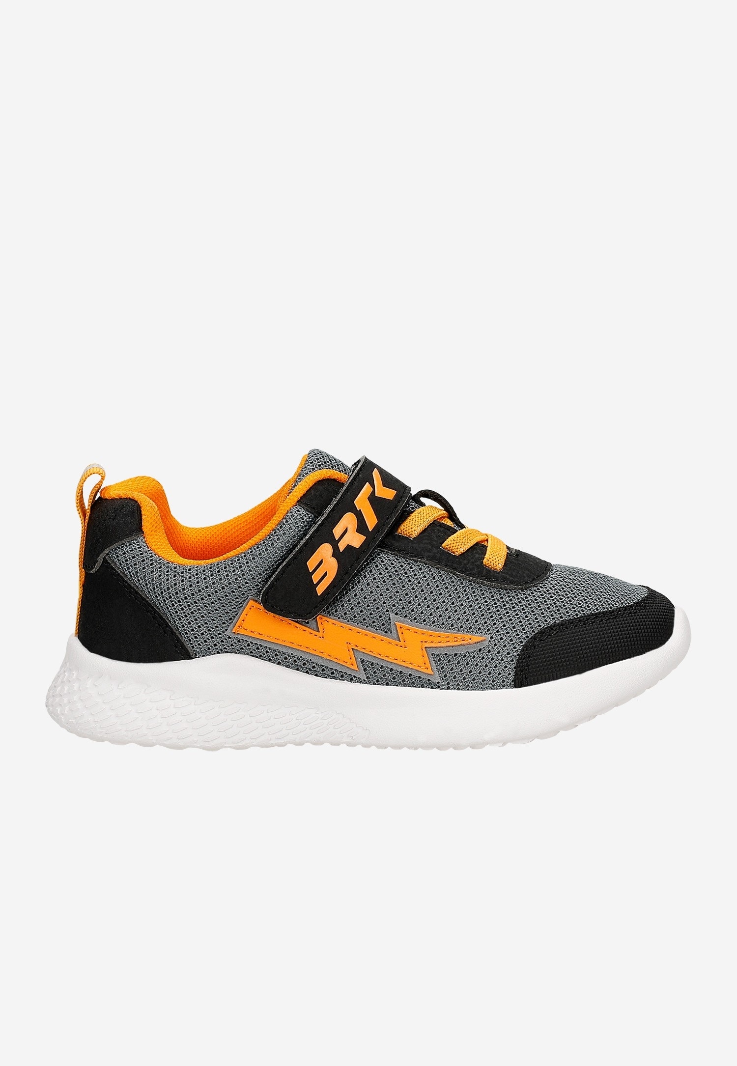 Czarno-szare sneakersy z pomarańczową błyskawicą