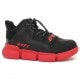 Sneakers BARTEK 17167006, czarno-czerwony