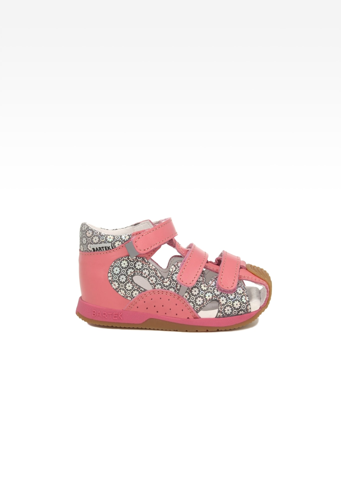 Sandały BARTEK 81021-008, dla dziewcząt, różowo-szary