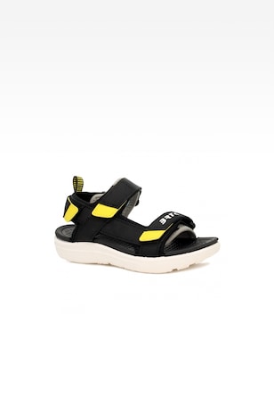 Sandały BARTEK 16054004, dla dziewcząt, czarno-żółty