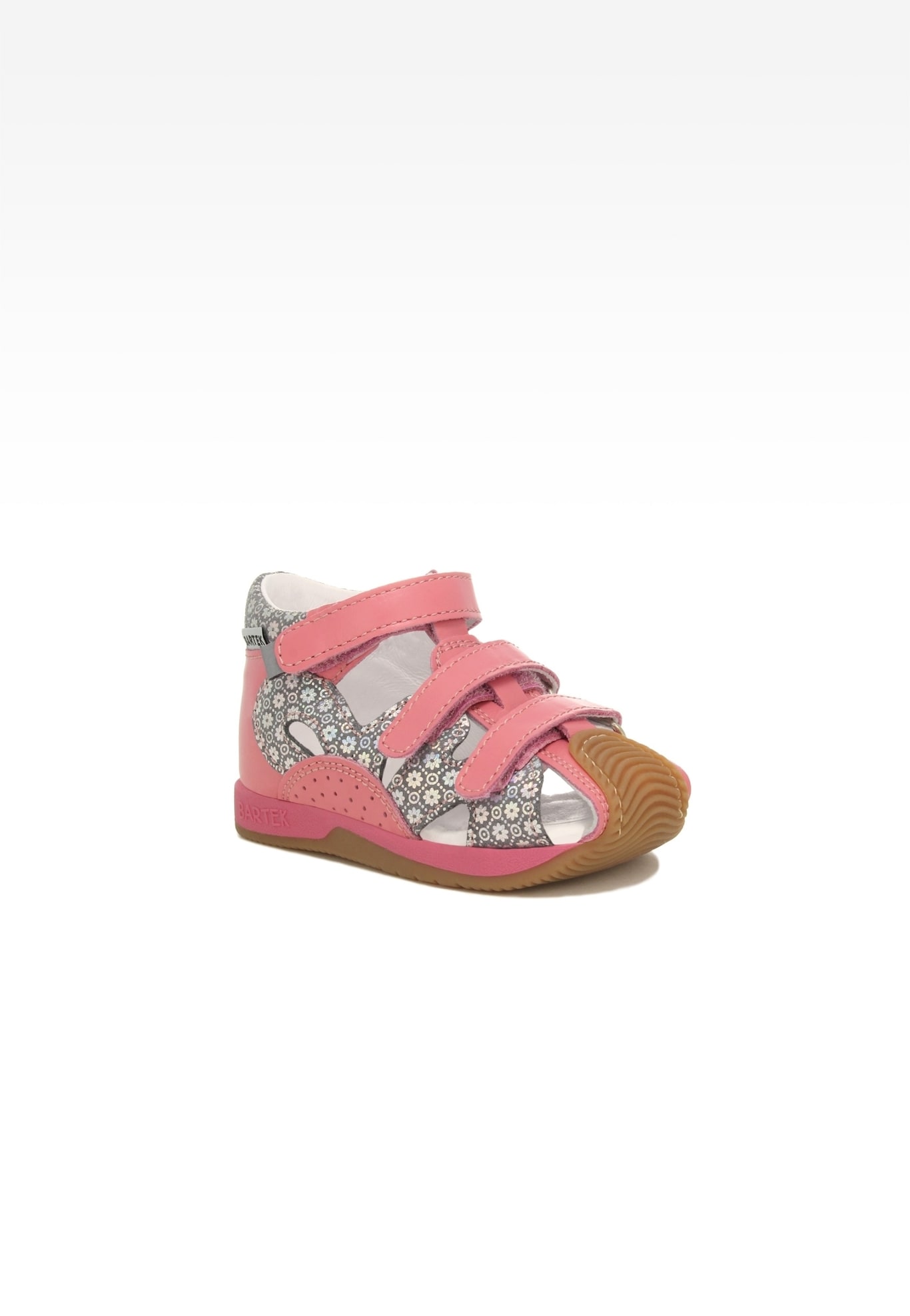 Sandały BARTEK 081021-008 II, dla dziewcząt, różowo-szary