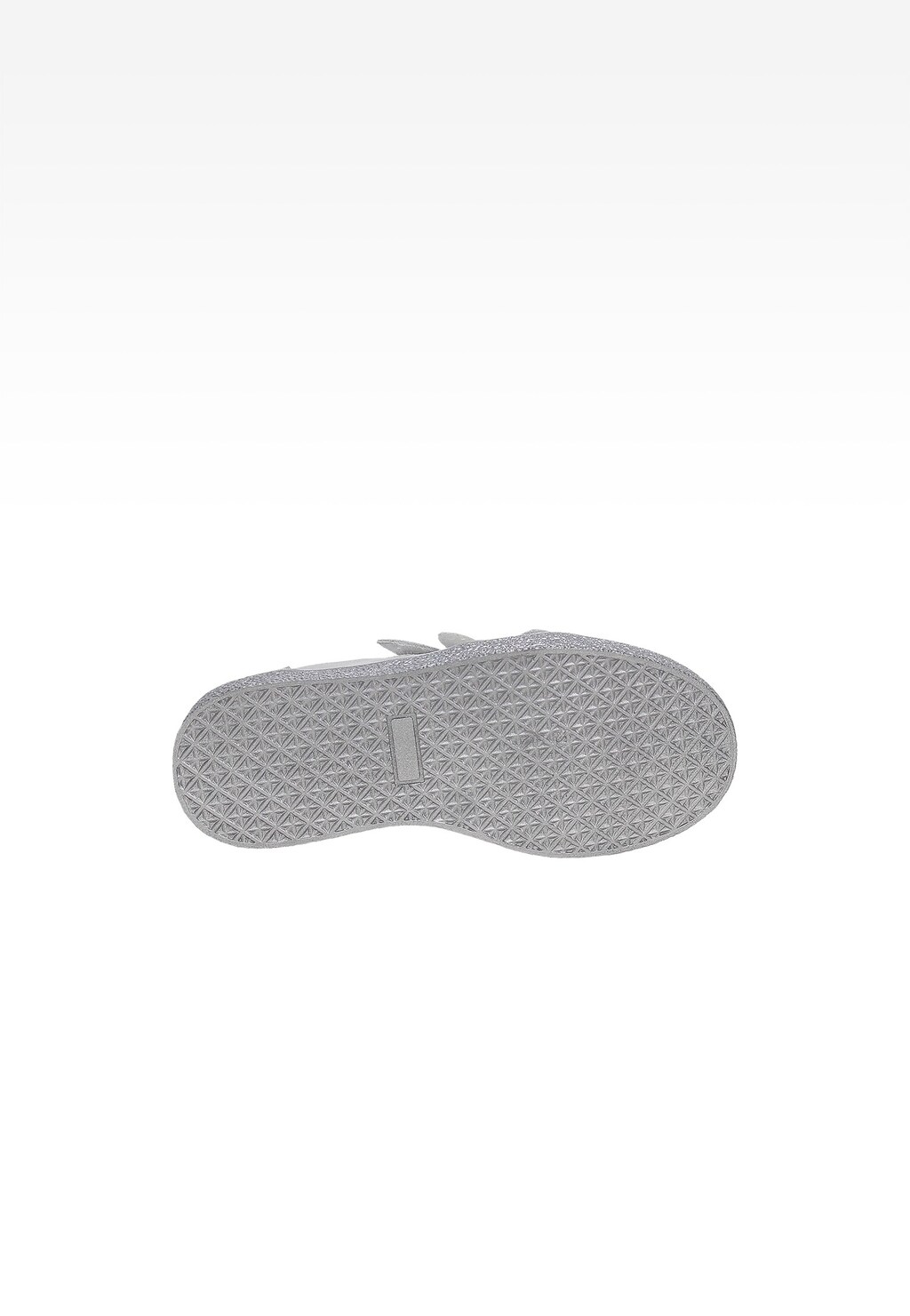 Srebrne skórzane trampki dla dziewcząt z holograficznym paskiem T-75651/1R1 II Widok 5