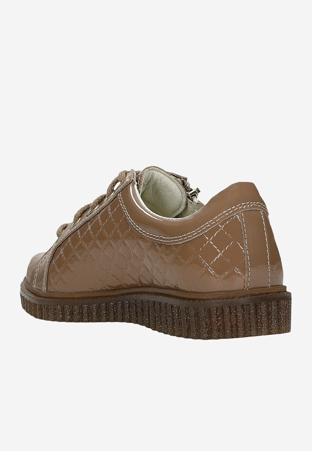 Brązowe lakierowane trampki dla dziewczynki z ozdobnym zamkiem BARTEK W-95618/SZ/1HJ II Widok 3