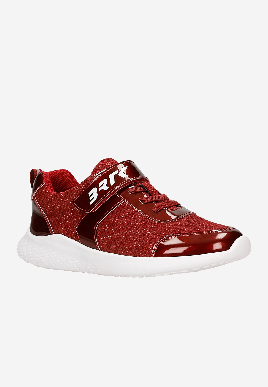 Bordowe sneakersy dla dziewczynki z lakierowanymi elementami BARTEK 87005-16 Widok 2
