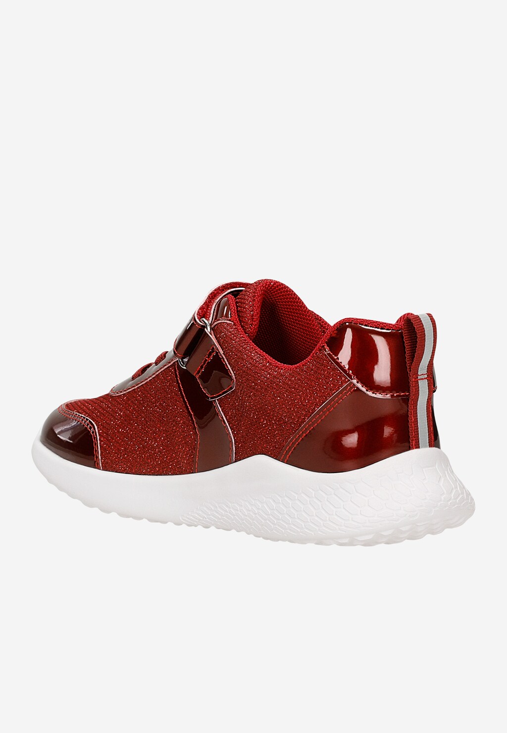 Bordowe sneakersy dla dziewczynki z lakierowanymi elementami BARTEK 87005-16 Widok 3