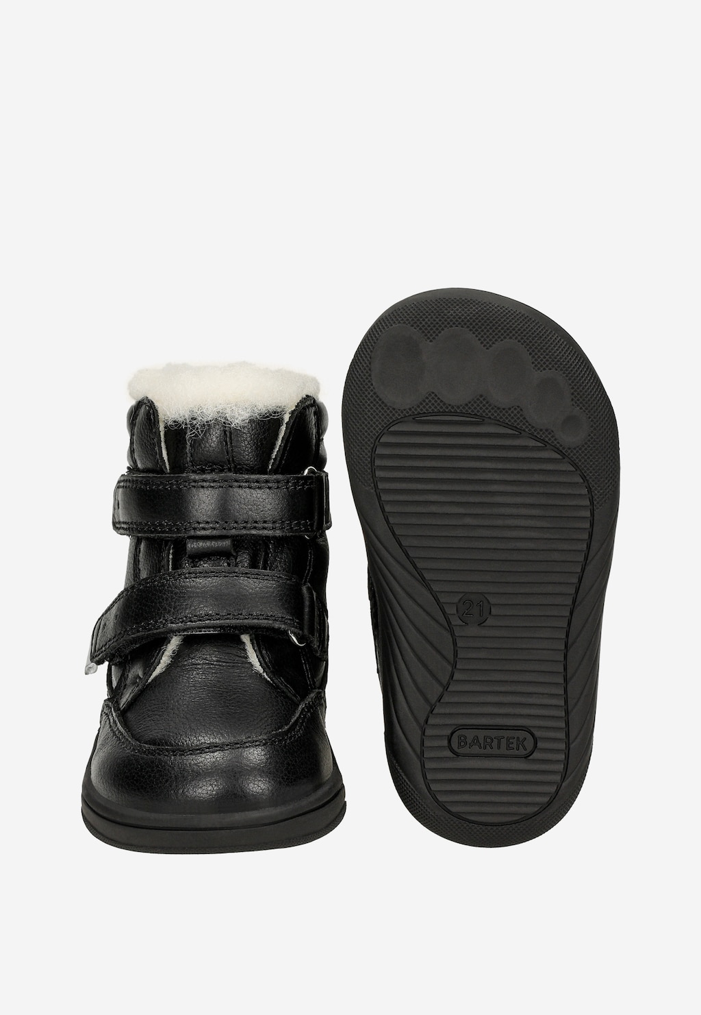 Czarne skórzane śniegowce barefoot ocieplane naturalną wełną BARTEK 84014-51 Widok 7