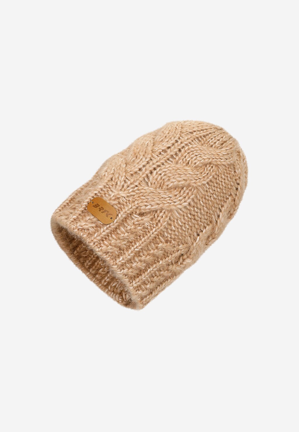 Jasnobrązowy zestaw BARTEK z wełny merino 85604-82, czapka + komin Widok 2