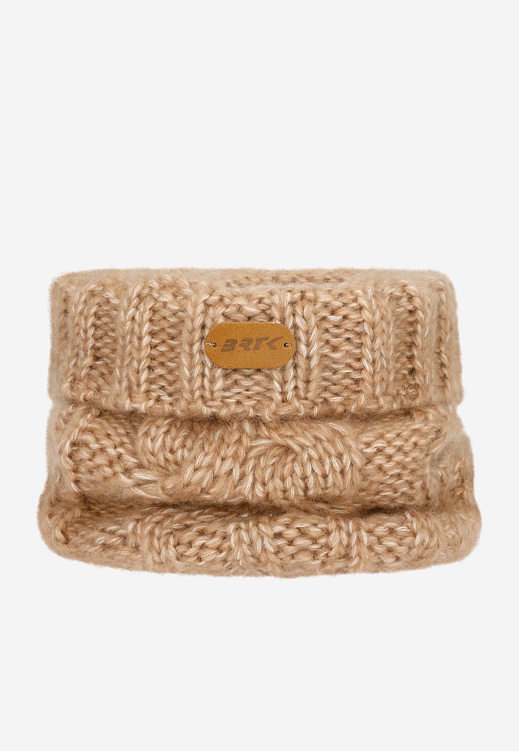 Jasnobrązowy zestaw BARTEK z wełny merino 85604-82, czapka + komin Widok 3