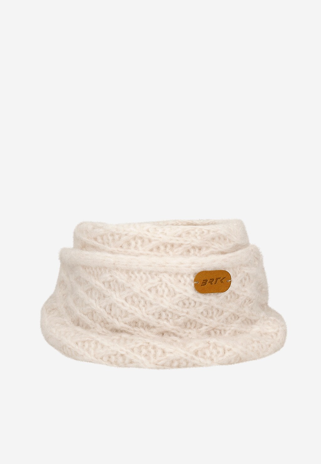 Jasnobeżowy komplet BARTEK 8560284 czapka + komin z wełną merino Widok 4