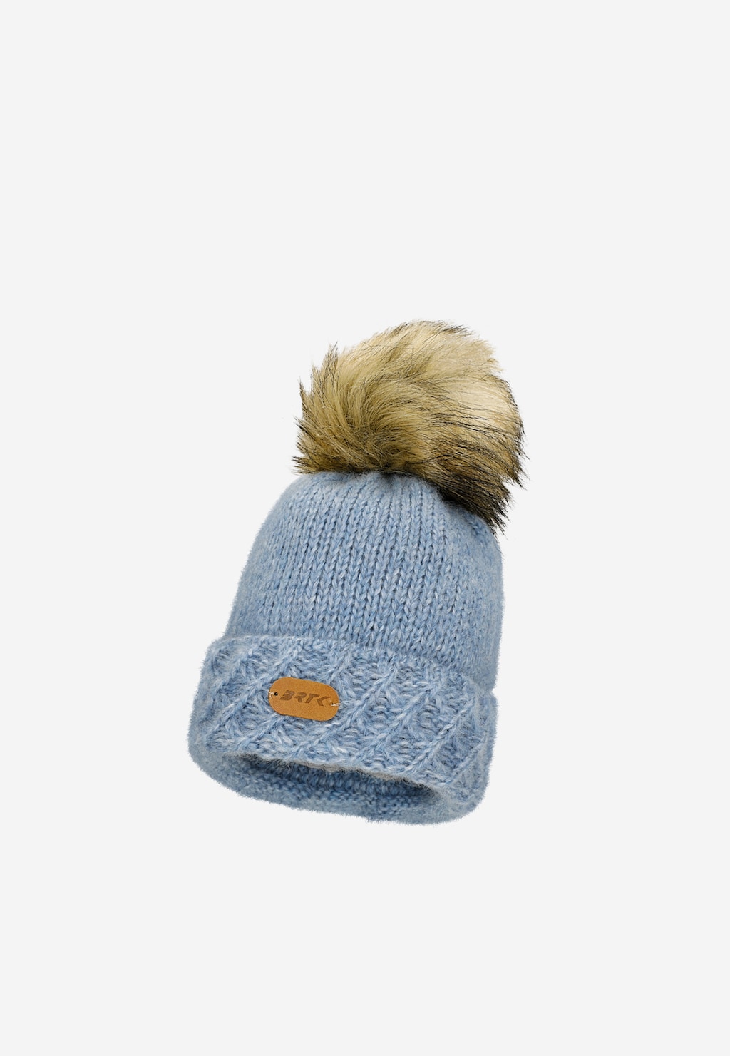 Niebieski komplet czapka + komin BARTEK 85602-86 z wełny merino Widok 3