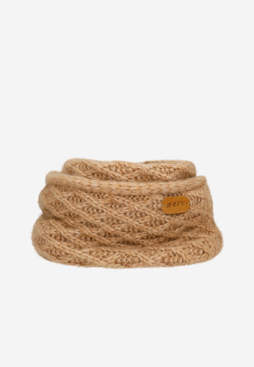 Jasnobrązowy zestaw BARTEK 85602-83 z wełną merino - czapka + komin Widok 3