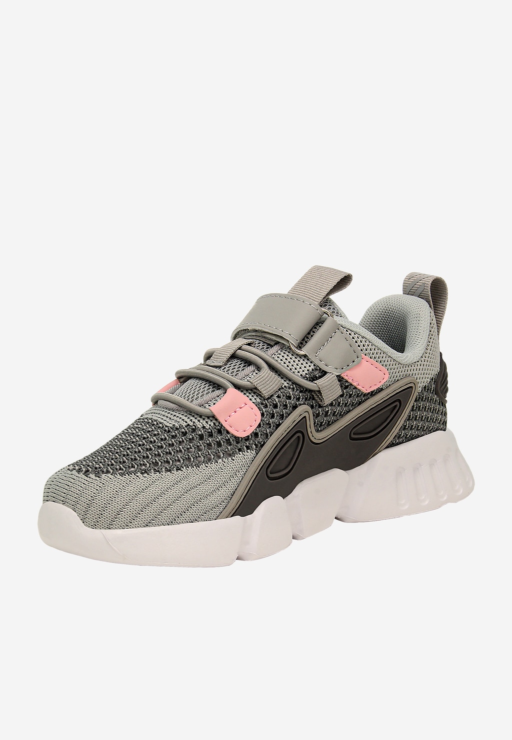 Popielate sneakersy z materiału dla dziewczynki BARTEK 87007-14 Widok 3