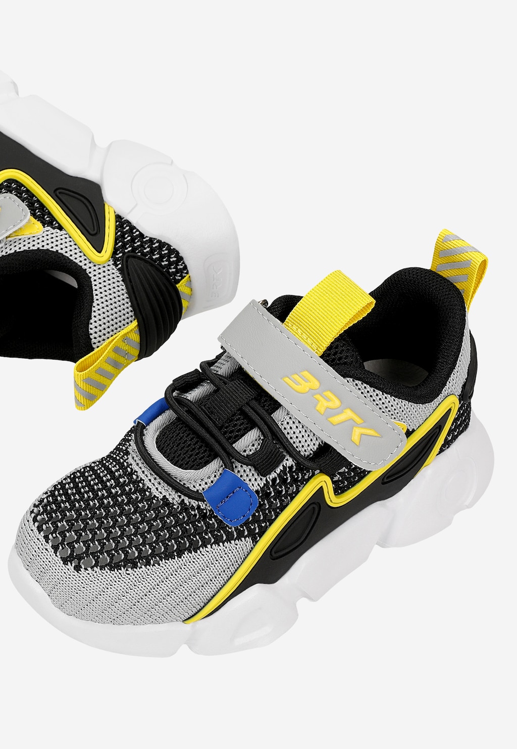 Czarno-szare siateczkowe sneakersy chłopięce z żółtymi elementami BARTEK 87007-18 Widok 7