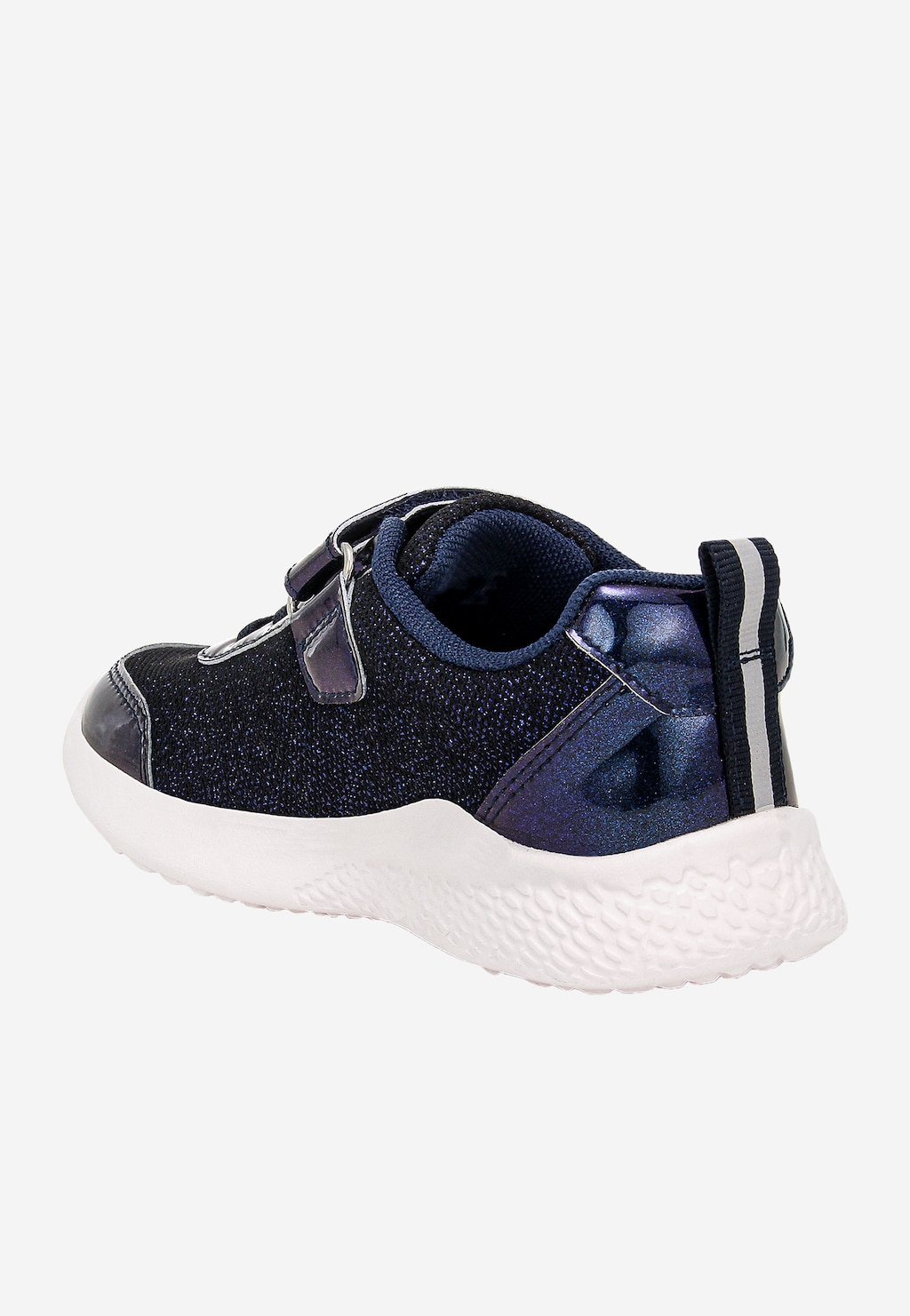Granatowe brokatowe sneakersy ze srebrną aplikacją skrzydła BARTEK 87004-16 Widok 4