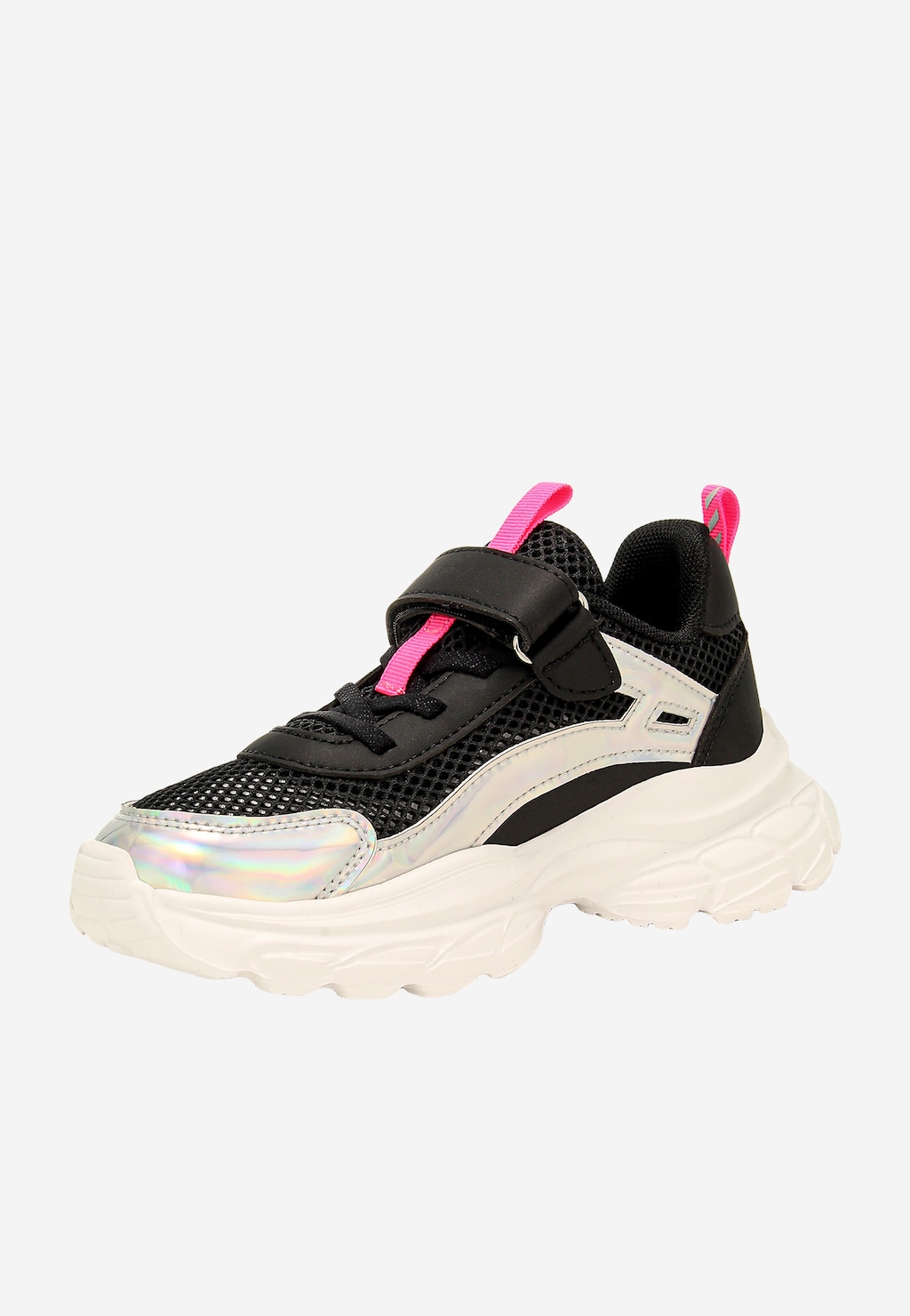 Czarne sneakersy dla dziewczynki z elementami holo BARTEK 87008-11 Widok 3