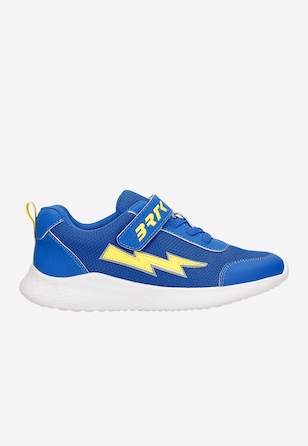 Niebieskie sneakersy BARTEK z żółtą błyskawicą 87006-16
