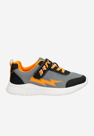 Czarno-szare sneakersy z pomarańczową błyskawicą BARTEK 87006-10