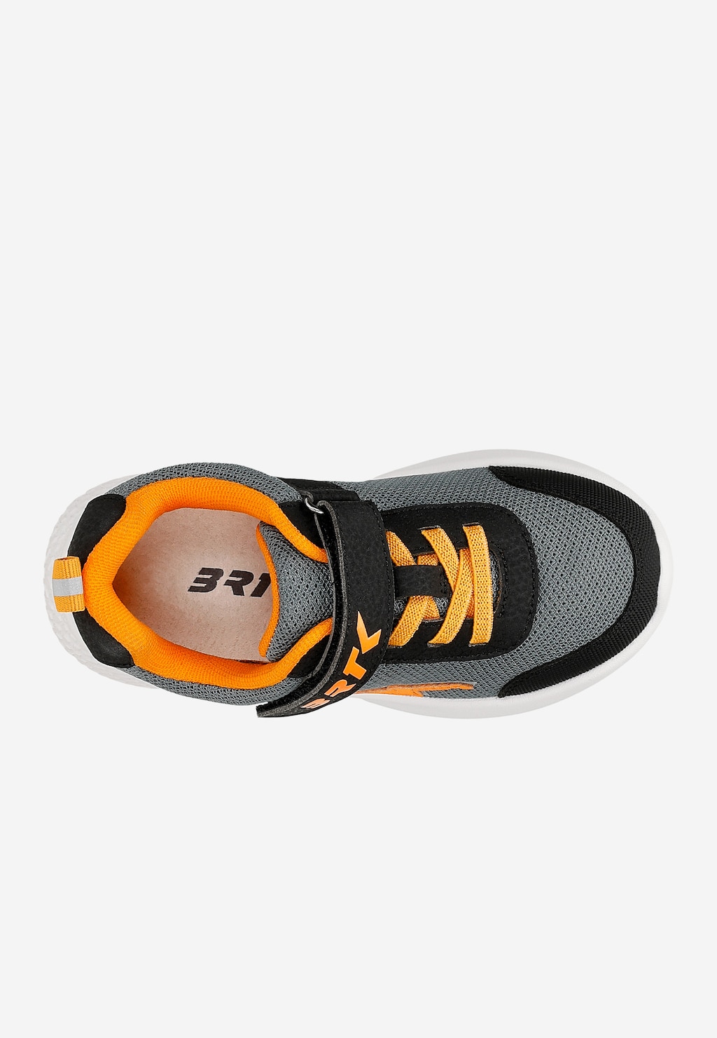 Czarno-szare sneakersy z pomarańczową błyskawicą BARTEK 87006-10 Widok 4
