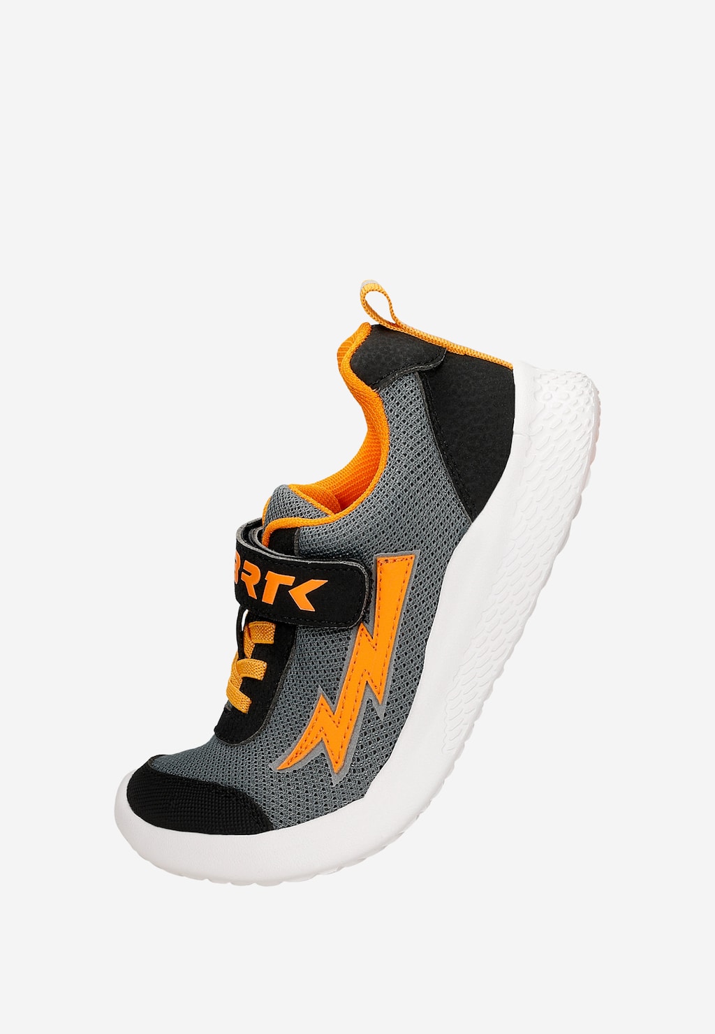 Czarno-szare sneakersy z pomarańczową błyskawicą BARTEK 87006-10 Widok 8