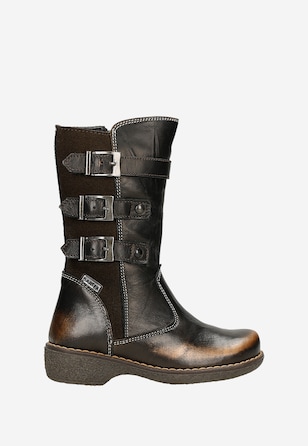 Kozaki ocieplane BARTEK T-242270/66N, dla dziewcząt, brązowo-złoty