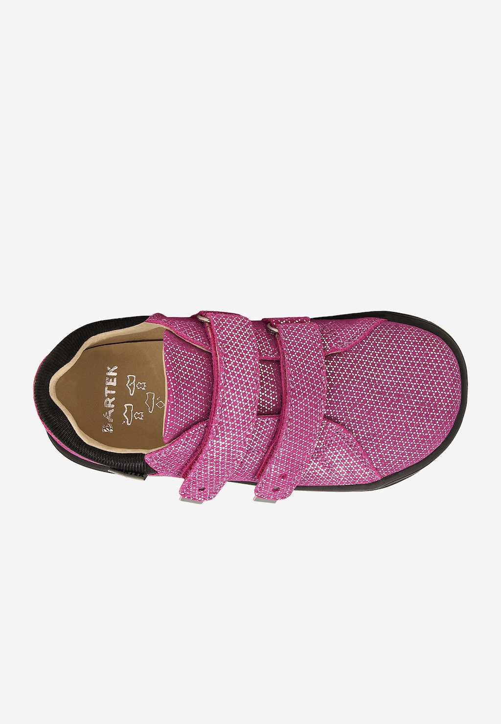 Różowe półbuty barefoot z mieniącym się wzorem BARTEK 83005-65 Widok 5