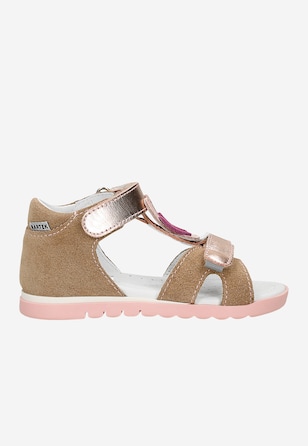 Sandały BARTEK 11414010, dla dziewcząt, beżowo-złoty