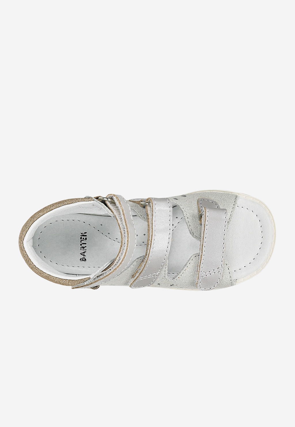 Popielato-srebrne sandały zabudowane BARTEK 86803-028 Widok 4