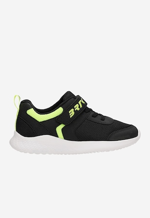 Czarne sneakersy BARTEK z neonowymi zielonymi wstawkami 87003-18