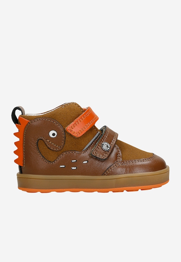 Brązowe trzewiki Mini First Steps z dinozaurem BARTEK 136340-01