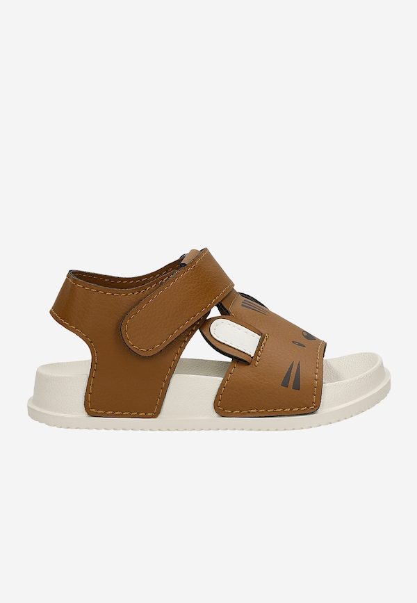 Brązowe sandały basenowe dziecięce z tygryskiem BARTEK 85209-12