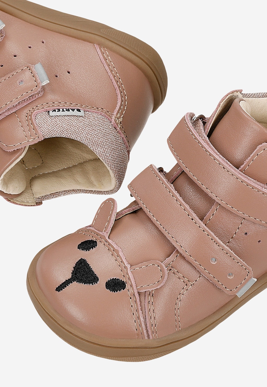 Różowe skórzane trampki barefoot dla dziewczynki Widok 9