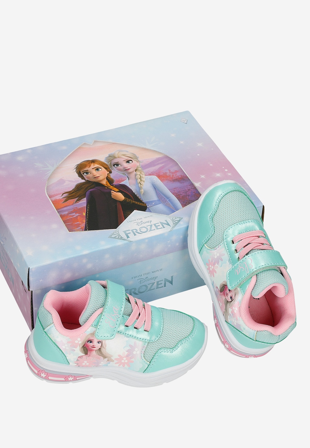 Miętowe sneakersy dziewczęce z Elsą FROZEN ze świecącą podeszwą BARTEK 87028-17 Widok 10
