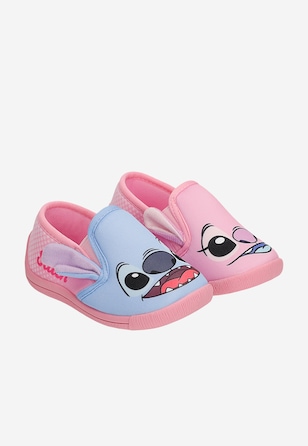 Różowo-niebieskie kapcie Stitch i Angel BARTEK 87852-11