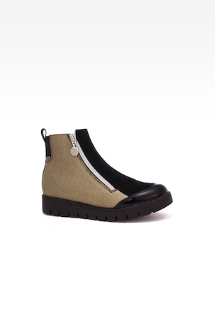 Botki ocieplane BARTEK 4443-9ABP, dla dziewcząt, beżowo-czarny