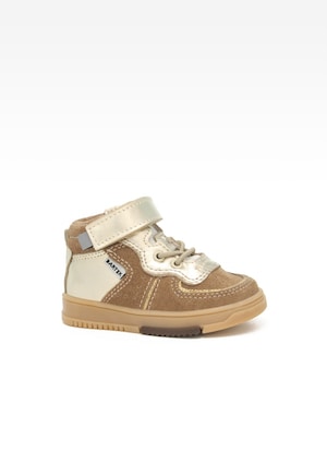 Sneakers BARTEK 11583008, dla dziewcząt, beżowo-złoty