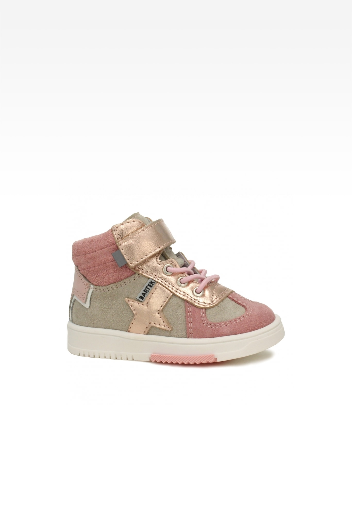 Sneakers BARTEK 11577010, dla dziewcząt, beżowo-różowy