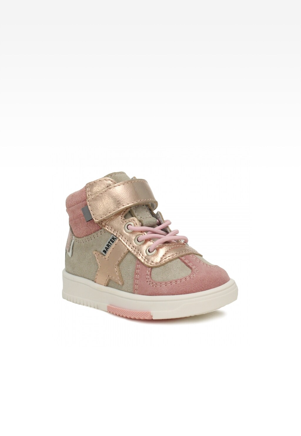 Sneakers BARTEK 11577010, dla dziewcząt, beżowo-różowy Widok 2