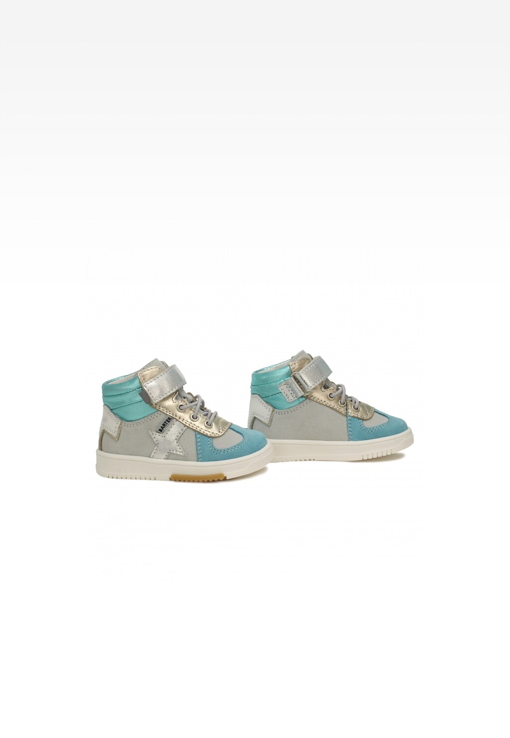 Sneakers BARTEK 11577011, dla dziewcząt, beżowo-błękitny Widok 4