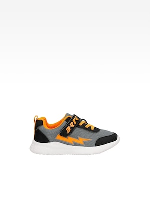 Czarno-szare sneakersy z pomarańczową błyskawicą BARTEK 87006-10