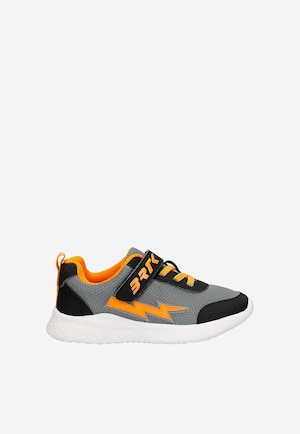 Czarno-szare sneakersy z pomarańczową błyskawicą BARTEK 87006-10