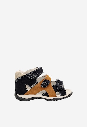 Granatowe sandały chłopięce z brązową wstawką BARTEK 84405-66