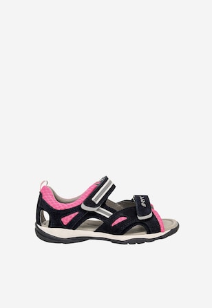 Granatowo-różowe sandały BARTEK 84414-65 zapinane na rzepy