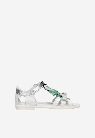 Sandały BARTEK 16182037 II, dla dziewcząt, biało-srebrny