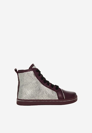 Fioletowo-srebrne trzewiki ocieplane BARTEK typu trampki 17133-02