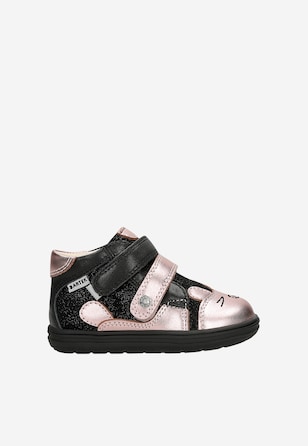 Dziewczęce trzewiki czarne ze srebrzysto-różowymi elementami BARTEK 86311-71