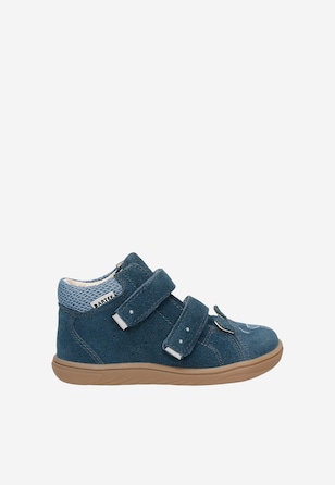 Niebieskie trzewiki barefoot z misiem na noskach BARTEK 86319-86